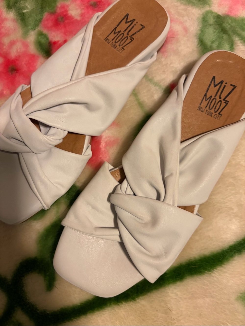 Miz Mooz Cream Knotted Slide Mules - Picture 2 of 4